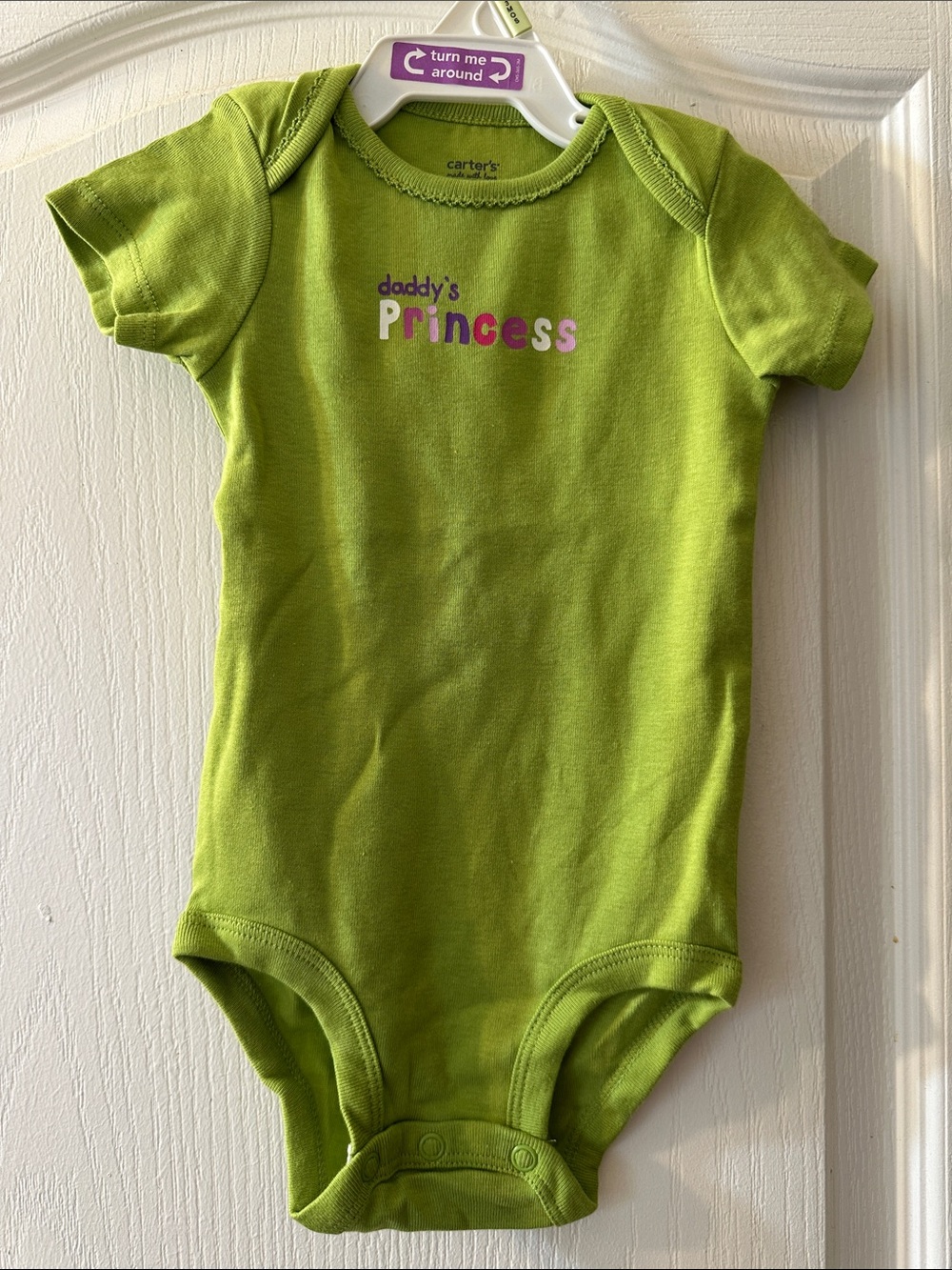 Carter's Lime Green "Daddy's Princess" Short-Sleeve One-Piece